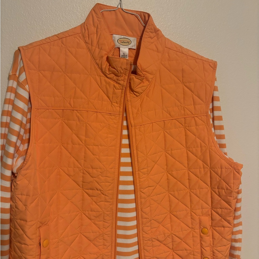 Talbots Orange Quilted Vest for Women